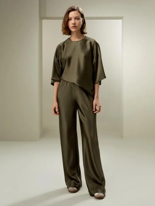 32MM DoubleFaced Silk Charmeuse Bias Cut Pants Women Lilysilk Bottoms