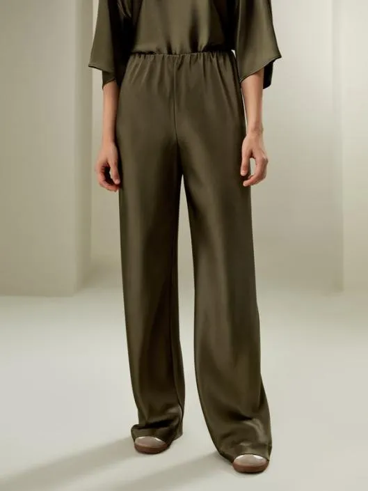 32MM DoubleFaced Silk Charmeuse Bias Cut Pants Women Lilysilk Bottoms