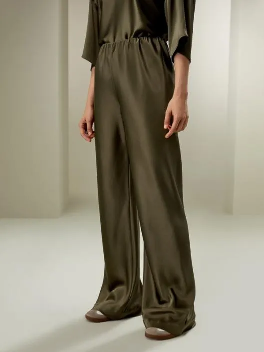32MM DoubleFaced Silk Charmeuse Bias Cut Pants Women Lilysilk Bottoms