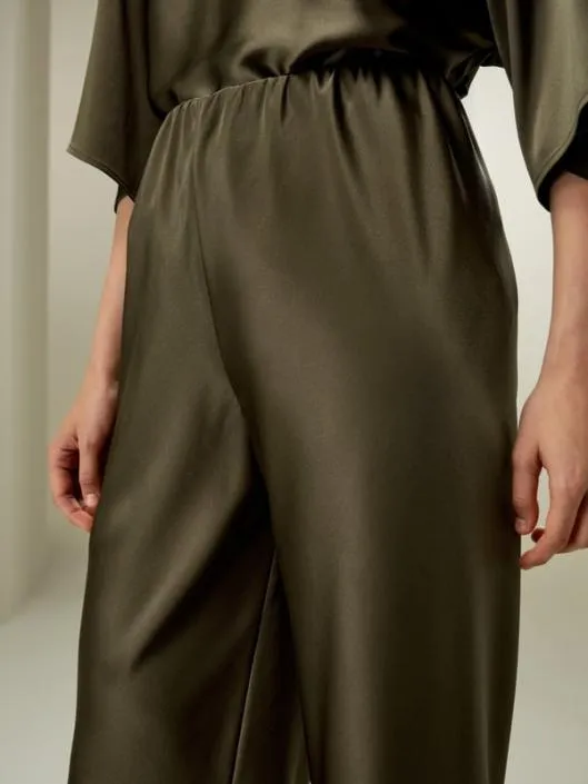 32MM DoubleFaced Silk Charmeuse Bias Cut Pants Women Lilysilk Bottoms