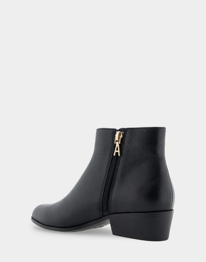 Aerosoles Comfortable Women039s Ankle Boot In Black Genuine Leather Black Genuine Leather Women Ankle Boots