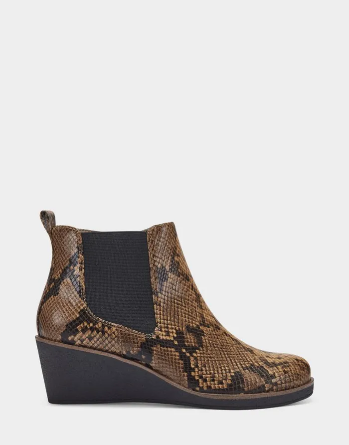 Aerosoles Comfortable Women039s Ankle Boot In Brown Faux Leather Brown Snake Women Wedges Aerosoles Comfortable Women039s Ankle Boot In Brown Faux Leather Brown Snake Women Wedges
