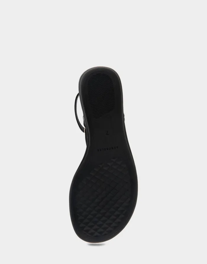 Aerosoles Comfortable Women039s Back Strap Thong Sandal In Black Snake Patent Faux Leather Black Snake Patent Faux Leather Women Flats