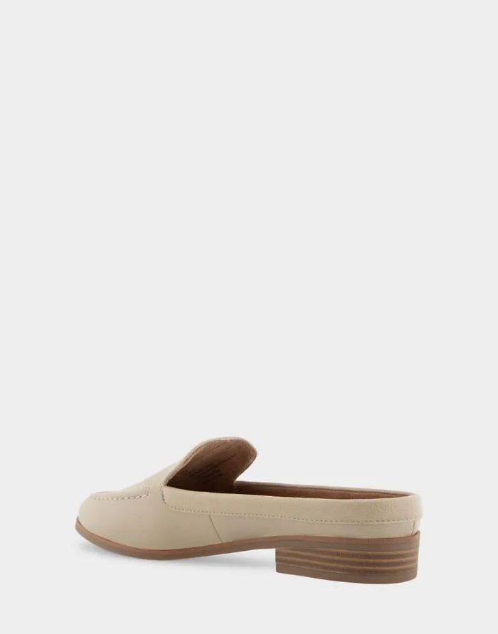 Aerosoles Comfortable Women039s Backless Slip On Loafer In Pale Khaki Faux Leather Pale Khaki Faux Leather Women Loafers