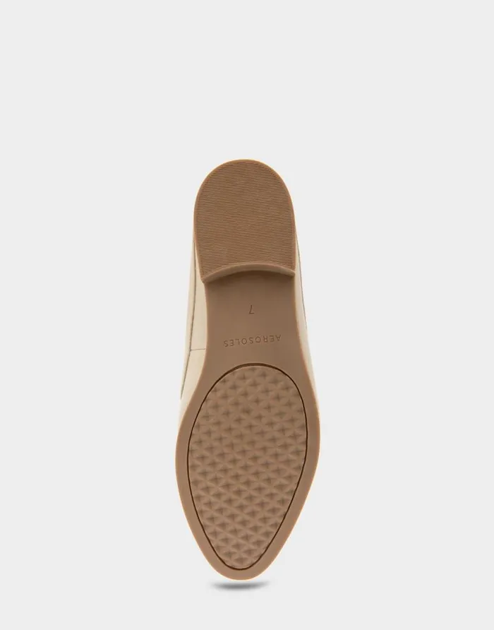Aerosoles Comfortable Women039s Backless Slip On Loafer In Pale Khaki Faux Leather Pale Khaki Faux Leather Women Loafers