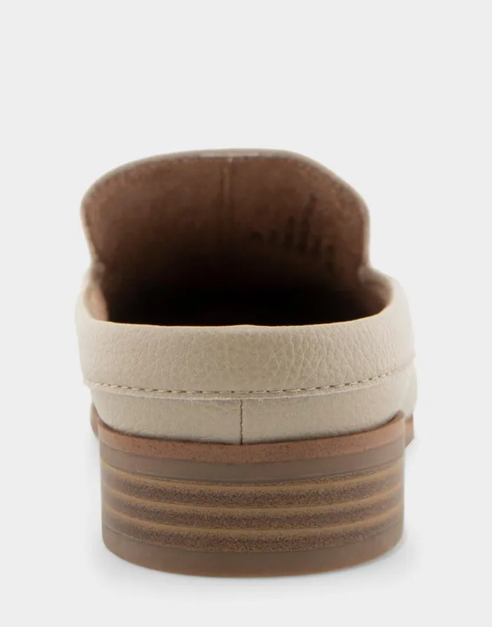 Aerosoles Comfortable Women039s Backless Slip On Loafer In Pale Khaki Faux Leather Pale Khaki Faux Leather Women Loafers