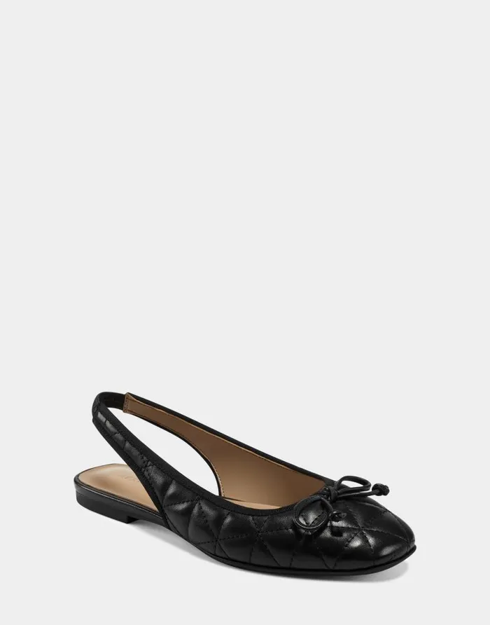 Aerosoles Comfortable Women039s Ballet In Black Genuine Leather Black Quilted Women Ballet