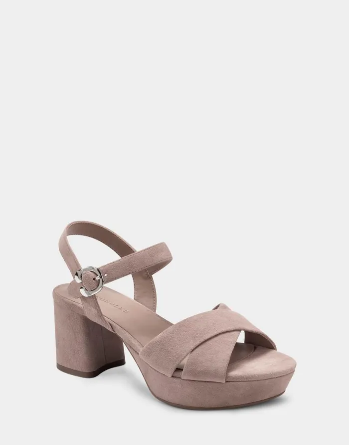 Aerosoles Comfortable Women039s Crisscross Platform Sandal In Blush Suede Blush Suede Women Platforms