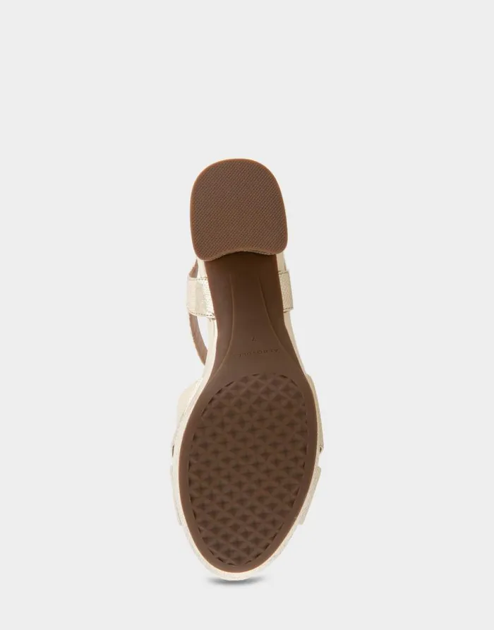 Aerosoles Comfortable Women039s Crisscross Platform Sandal In Gold Textured Metallic Leather Gold Textured Metallic Leather Women Platforms