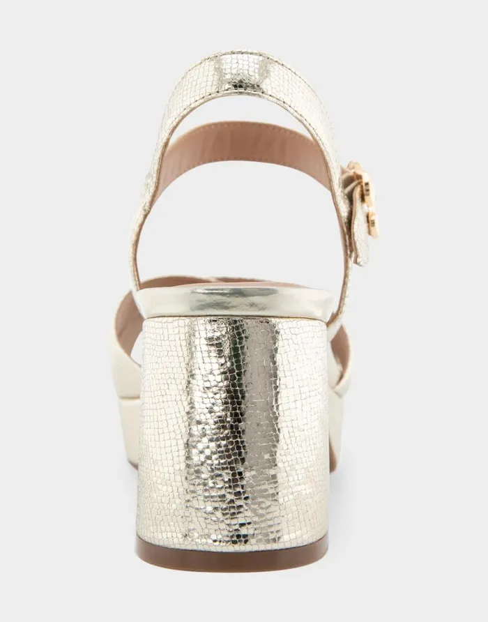 Aerosoles Comfortable Women039s Crisscross Platform Sandal In Gold Textured Metallic Leather Gold Textured Metallic Leather Women Platforms
