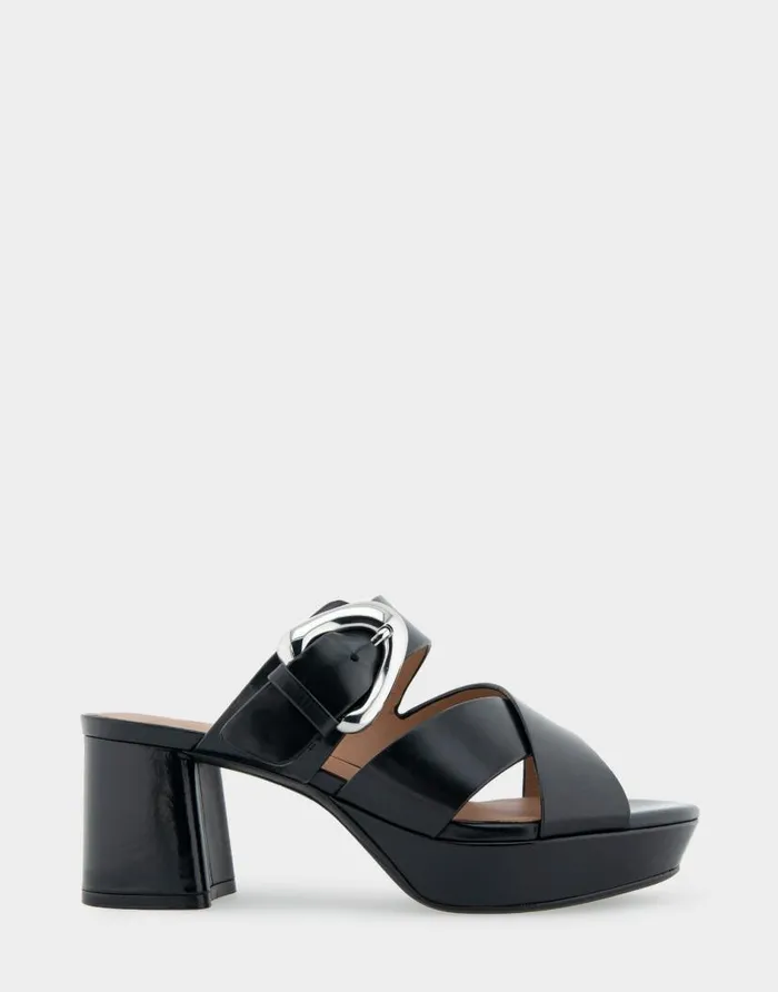 Aerosoles Comfortable Women039s Crisscross Platform Slide Sandal In Black Leather Black Leather Women Platforms Aerosoles Comfortable Women039s Crisscross Platform Slide Sandal In Black Leather Black Leather Women Platforms