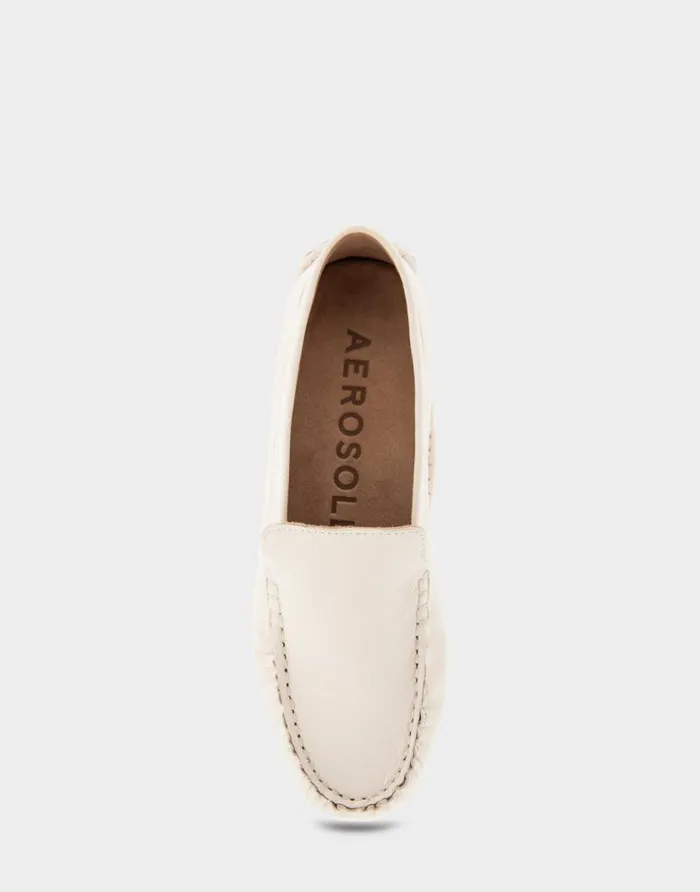 Aerosoles Comfortable Women039s Driver In Eggnog Leather Eggnog Leather Women Loafers