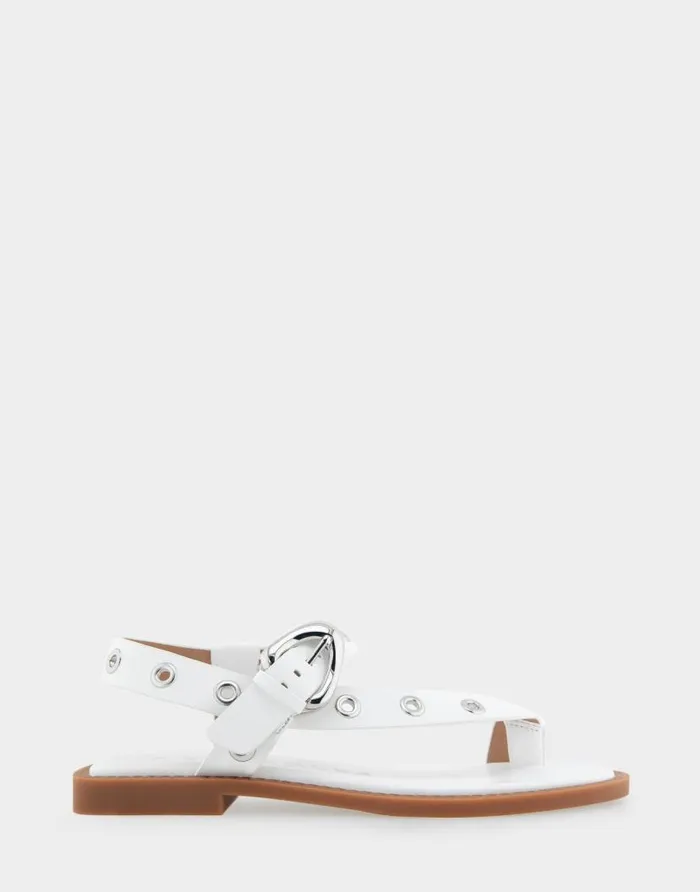 Aerosoles Comfortable Women039s Grommeted Asymmetrical Toe Ring Sandal In White Faux Leather White Faux Leather Women Clogs and Mules Aerosoles Comfortable Women039s Grommeted Asymmetrical Toe Ring Sandal In White Faux Leather White Faux Leather Women Clogs and Mules