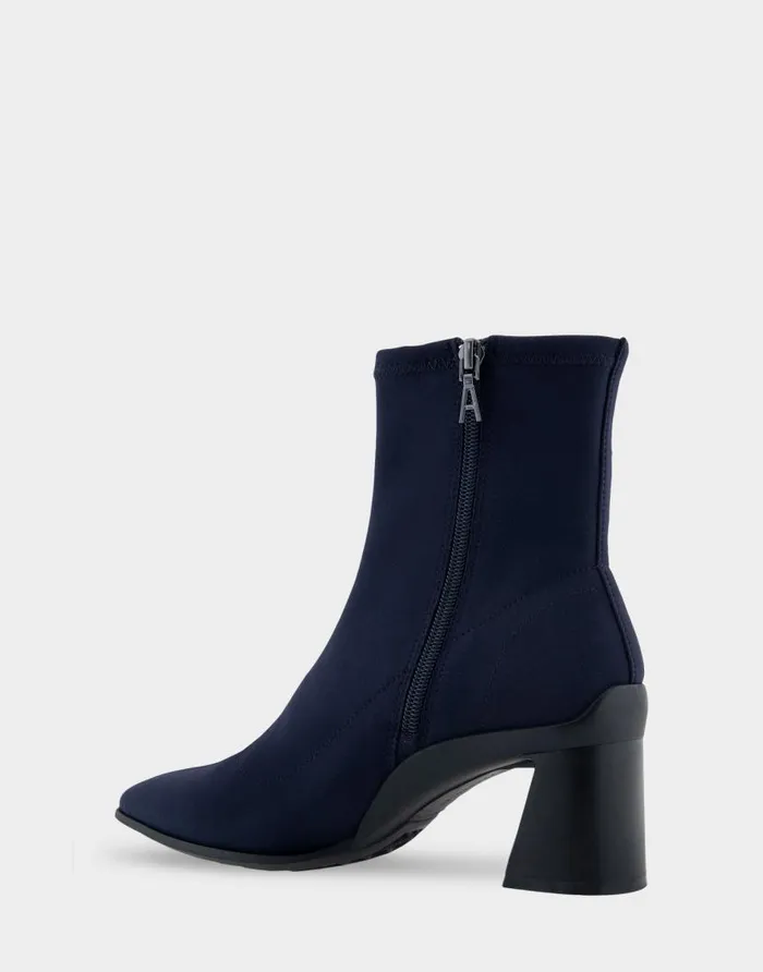 Aerosoles Comfortable Women039s Heeled Ankle Boot In Navy Stretch Gabardine Fabric Navy Stretch Gabardine Fabric Women Heeled Boots