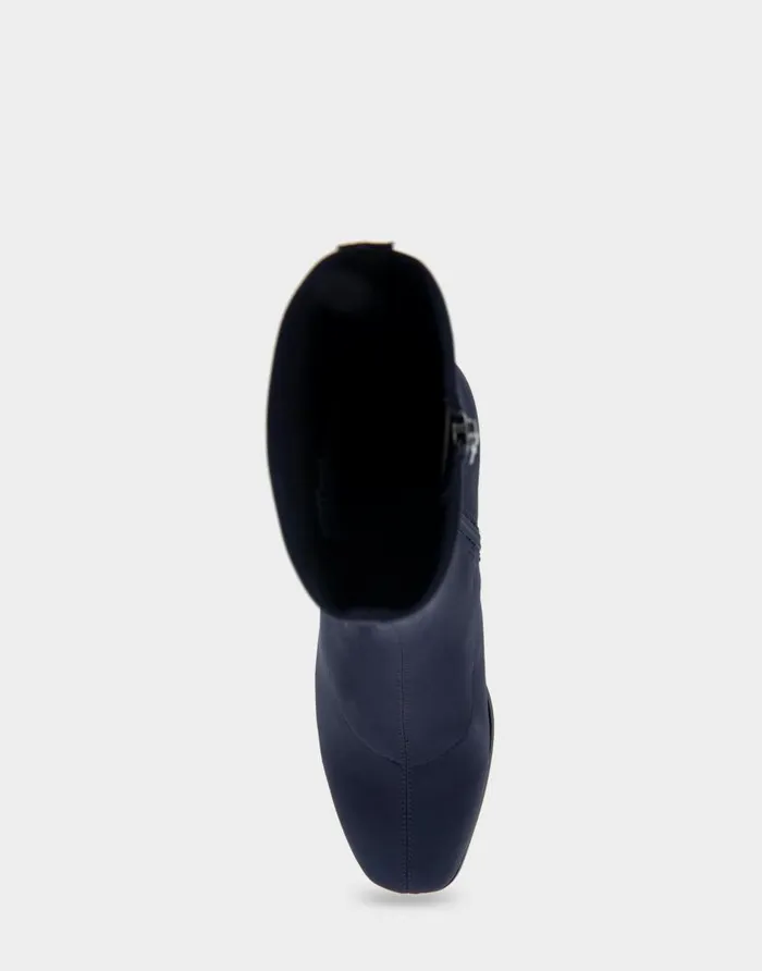 Aerosoles Comfortable Women039s Heeled Ankle Boot In Navy Stretch Gabardine Fabric Navy Stretch Gabardine Fabric Women Heeled Boots