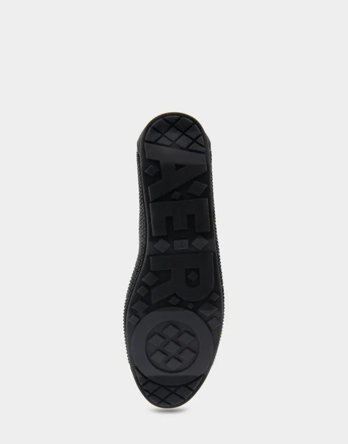 Aerosoles Comfortable Women039s Hidden Wedge Ballet Flat In Black Faux Suede With Crystals Black Faux Suede With Black Crystals Women Ballet