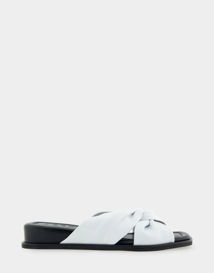 Aerosoles Comfortable Women039s Knotted Mini Wedge Slide Sandal In White Leather White Leather Women Clogs and Mules Aerosoles Comfortable Women039s Knotted Mini Wedge Slide Sandal In White Leather White Leather Women Clogs and Mules