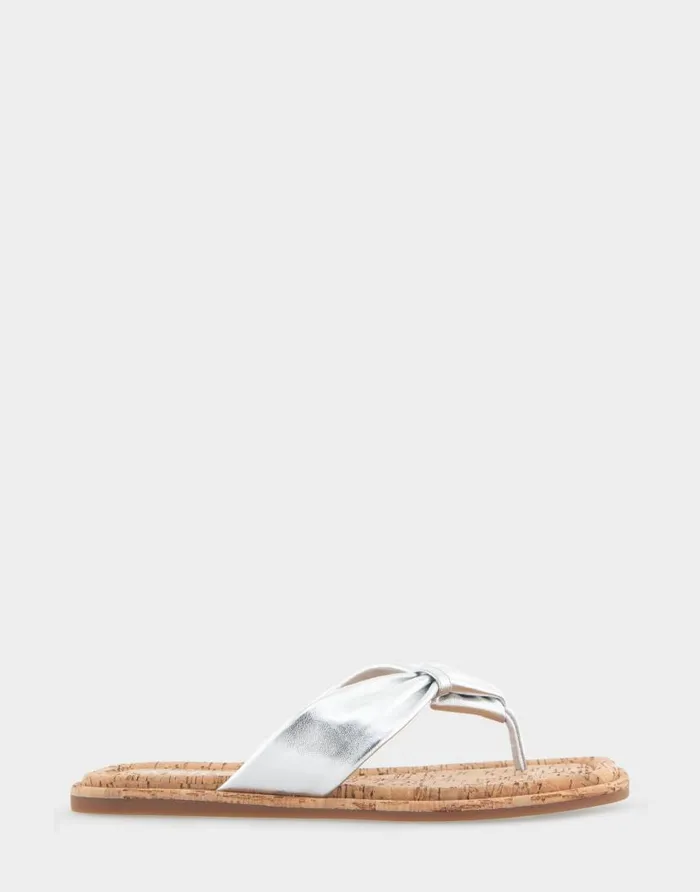 Aerosoles Comfortable Women039s Knotted Thong Sandal In Silver Metallic Leather Silver Metallic Leather Women Clogs and Mules Aerosoles Comfortable Women039s Knotted Thong Sandal In Silver Metallic Leather Silver Metallic Leather Women Clogs and Mules