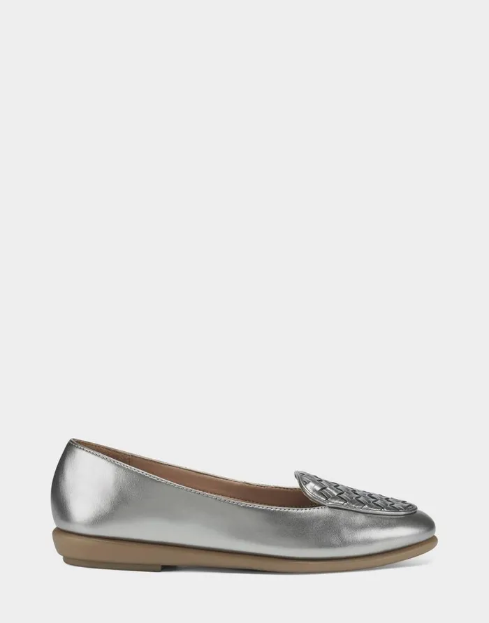 Aerosoles Comfortable Women039s Loafer In Silver Faux Leather Silver Faux Leather Women Dress Aerosoles Comfortable Women039s Loafer In Silver Faux Leather Silver Faux Leather Women Dress