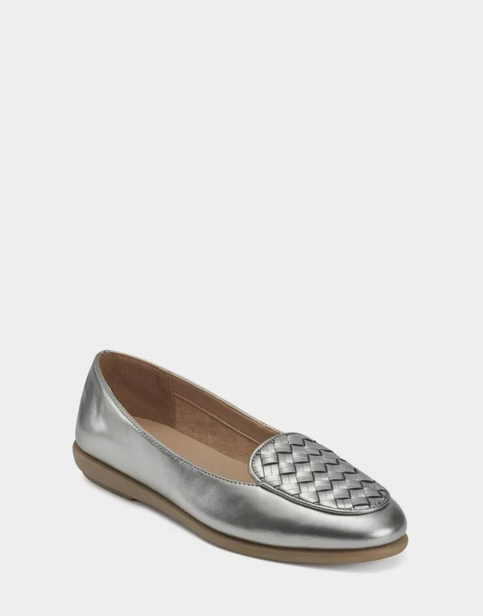 Aerosoles Comfortable Women039s Loafer In Silver Faux Leather Silver Faux Leather Women Dress Aerosoles Comfortable Women039s Loafer In Silver Faux Leather Silver Faux Leather Women Dress