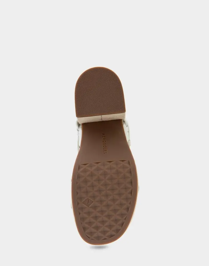 Aerosoles Comfortable Women039s Molded Footbed Platform Slide Sandal In White Leather White Leather Women Platforms