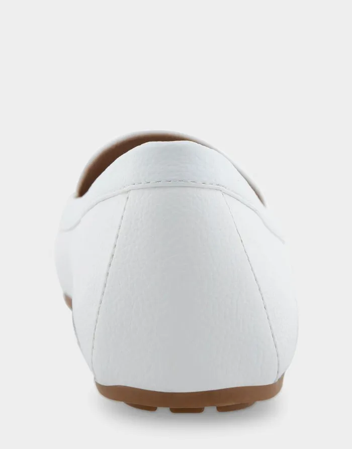 Aerosoles Comfortable Women039s Ornamented Loafer In White Faux Leather White Faux Leather Women Loafers