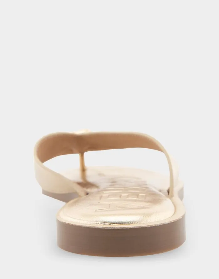Aerosoles Comfortable Women039s Ornamented Thong Sandal In Soft Gold Faux Leather Soft Gold Faux Leather Women Clogs and Mules