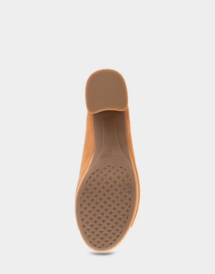 Aerosoles Comfortable Women039s Peep Toe Platform Sandal In Tan Suede Tan Suede Women Clogs and Mules
