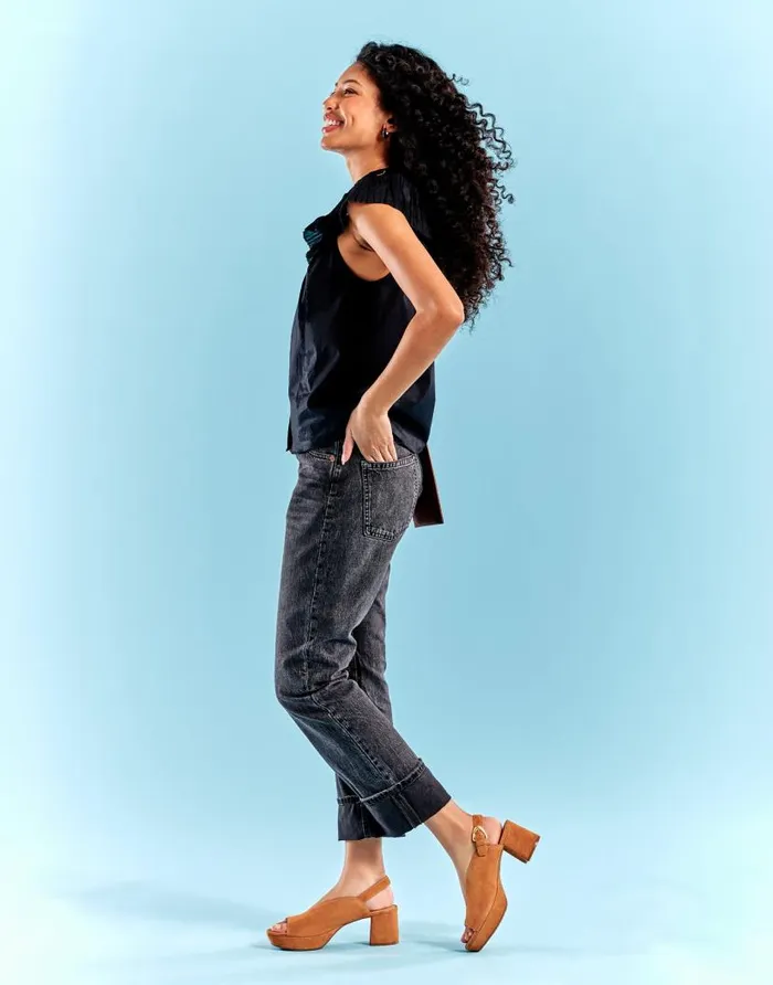 Aerosoles Comfortable Women039s Peep Toe Platform Sandal In Tan Suede Tan Suede Women Clogs and Mules