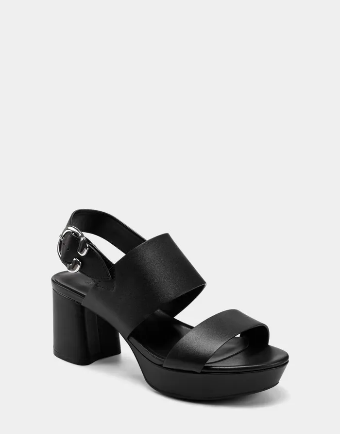 Aerosoles Comfortable Women039s Platform Sandal In Black Leather Black Leather Women Platforms