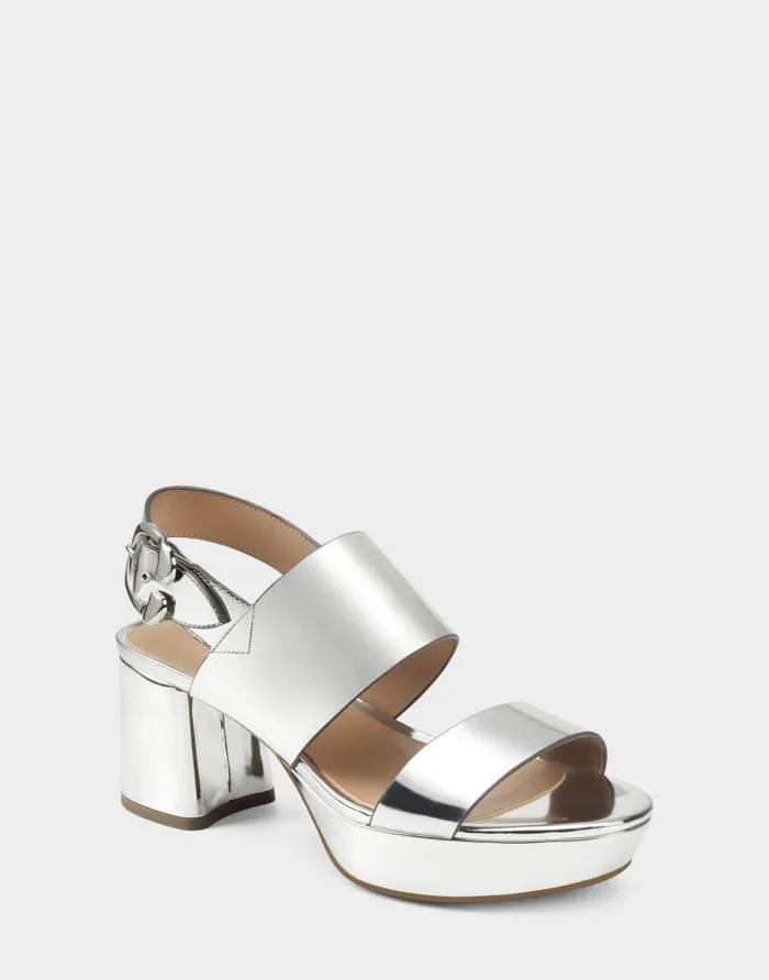 Aerosoles Comfortable Women039s Platform Sandal In Silver Metallic Faux Leather Silver Metallic Women Platforms