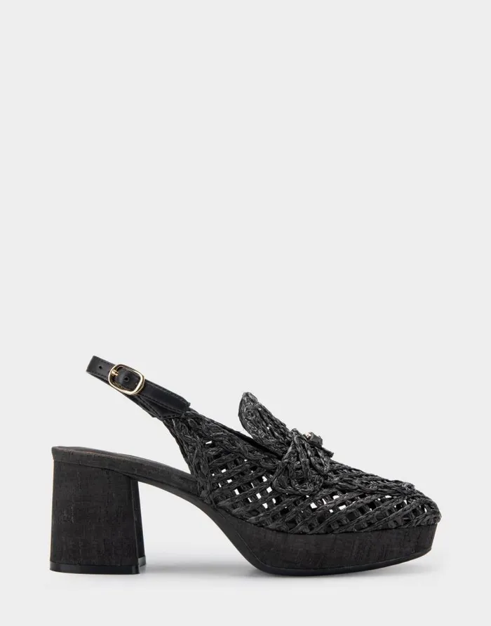 Aerosoles Comfortable Women039s Platform Slingback In Black Raffia Fabric Black Women Dress Aerosoles Comfortable Women039s Platform Slingback In Black Raffia Fabric Black Women Dress
