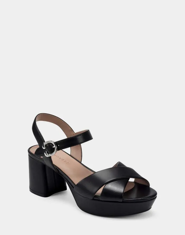Aerosoles Comfortable Women039s Sandal In Black Genuine Leather Black Leather Women Platforms