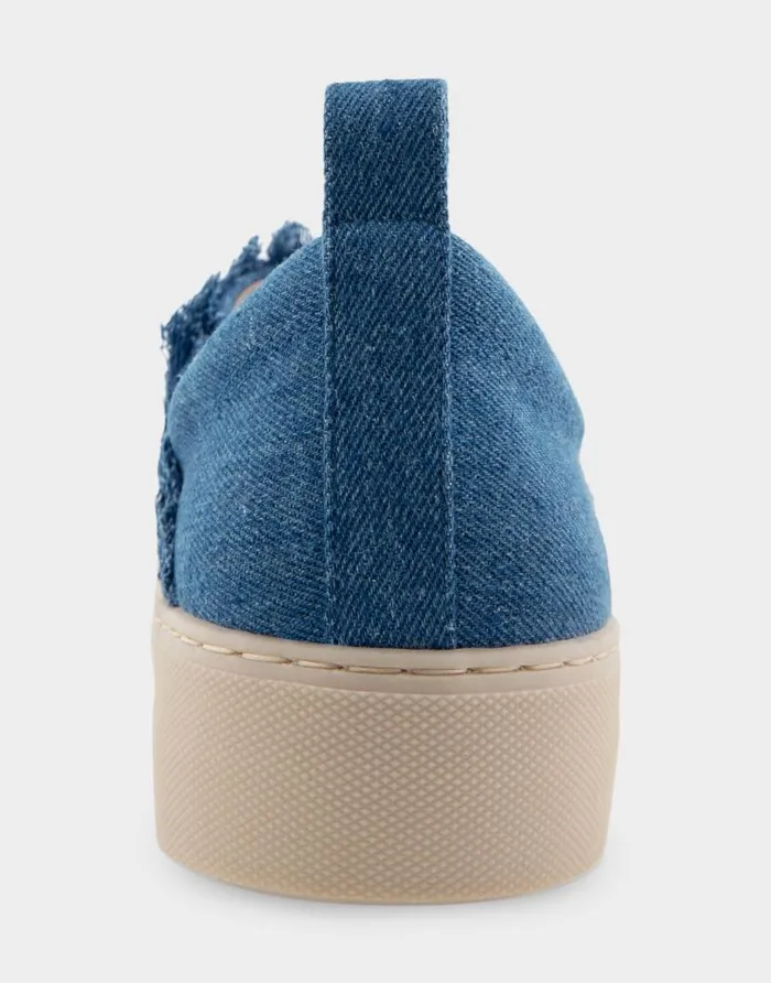 Aerosoles Comfortable Women039s Slip On Hidden Wedge Sneaker In Denim Fabric Denim Fabric Denim Fabric Women Flatforms