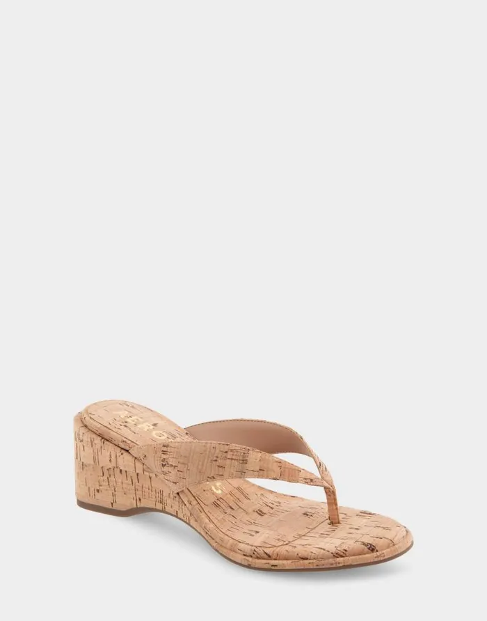Aerosoles Comfortable Women039s Wedge Thong Sandal In Cork Cork Cork Women Wedges
