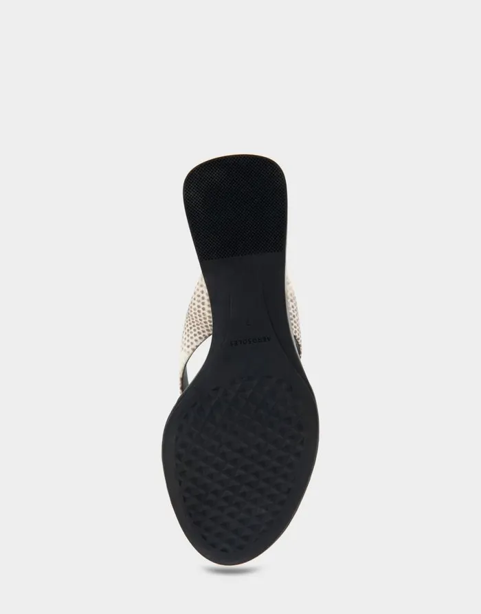 Aerosoles Comfortable Women039s Wedge Thong Sandal In Roccia Snake Print Leather Roccia Snake Print Leather Women Dress