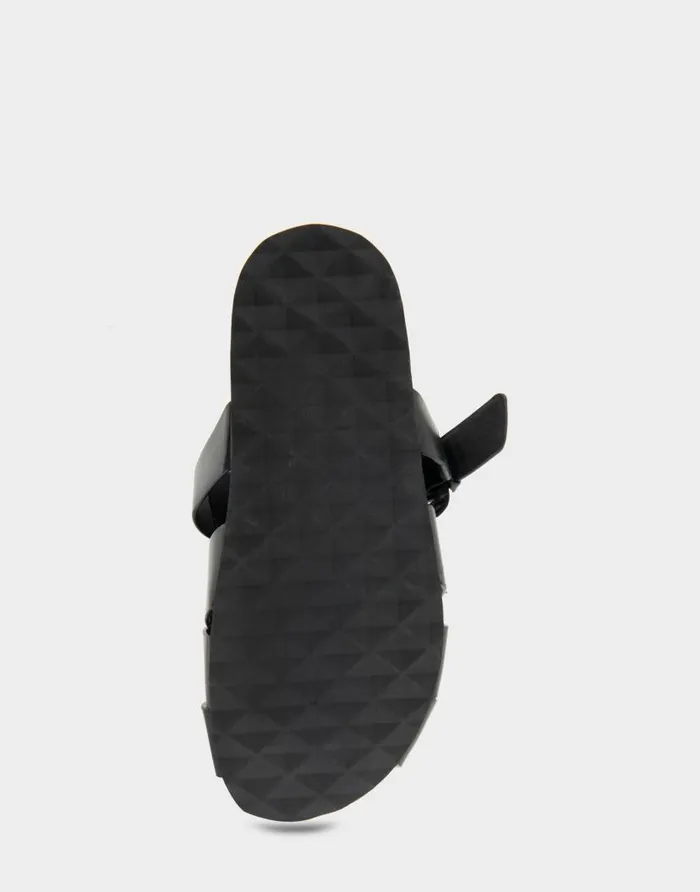 Aerosoles Comfortable Women039s Woven Fisherman Footbed Slip On In Black Leather Black Leather Women Clogs and Mules