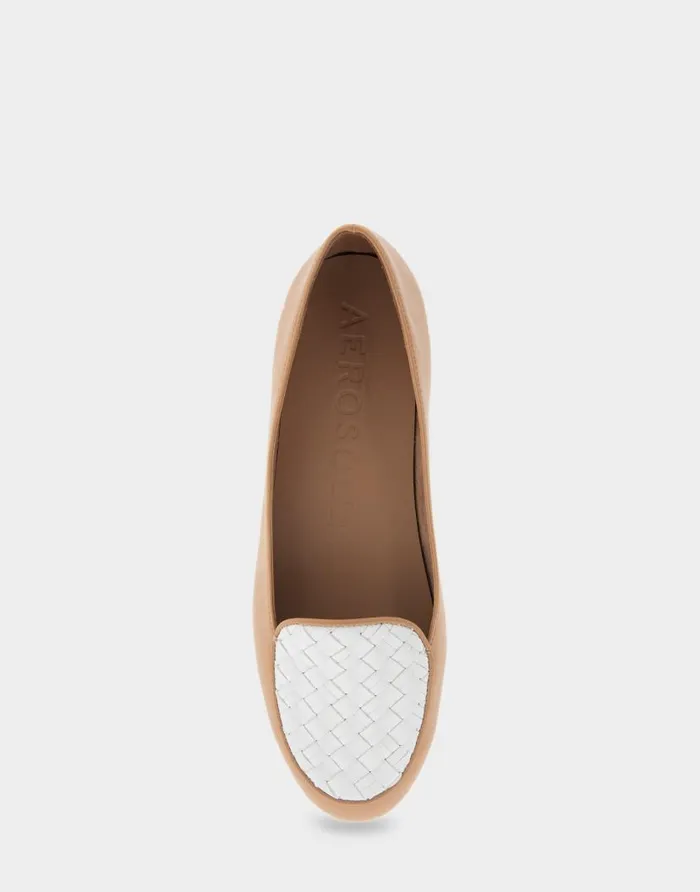 Aerosoles Comfortable Women039s Woven Plug Loafer In Doe Faux Leather Doe Faux Leather Women Wide Width Flats