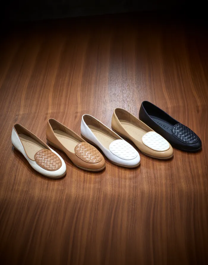 Aerosoles Comfortable Women039s Woven Plug Loafer In Doe Faux Leather Doe Faux Leather Women Wide Width Flats