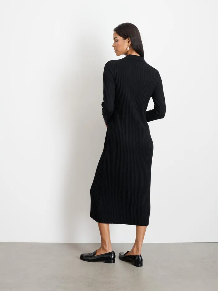 Alex Mill Dresses Skirts Women Long Sleeve Alice Ribbed Dress Black