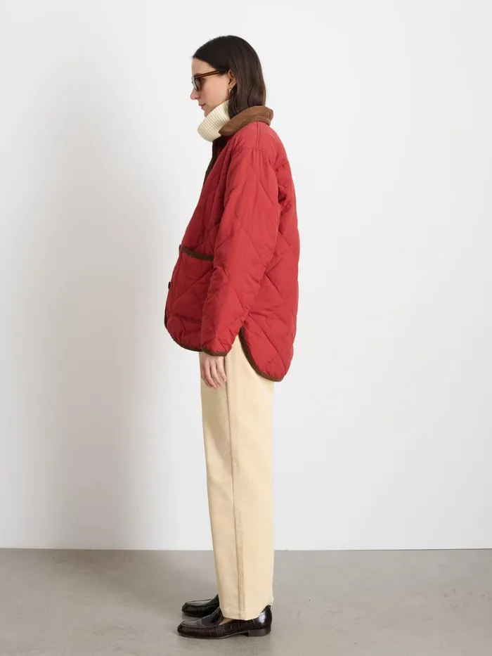 Alex Mill Jackets Outerwear Women Quinn Quilted Jacket Firebrick