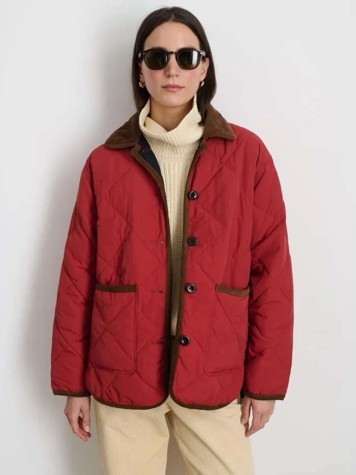 Alex Mill Jackets Outerwear Women Quinn Quilted Jacket Firebrick