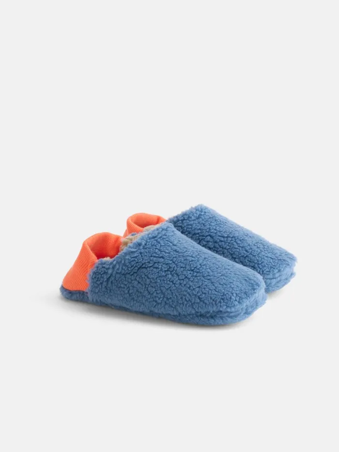 Alex Mill Pajamas Slippers Men Sherpa House Shoes Blue