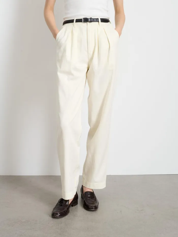 Alex Mill Pants Women Keaton Double Pleat Pant In Twill Light Bone