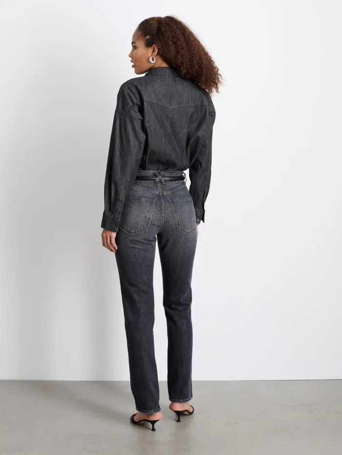 Alex Mill Shirts Tops Women Santa Fe Shirt In Black Denim Black Wash