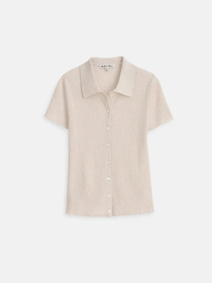 Alex Mill Shirts Tops Women Suzanne Ribbed Polo Ivory