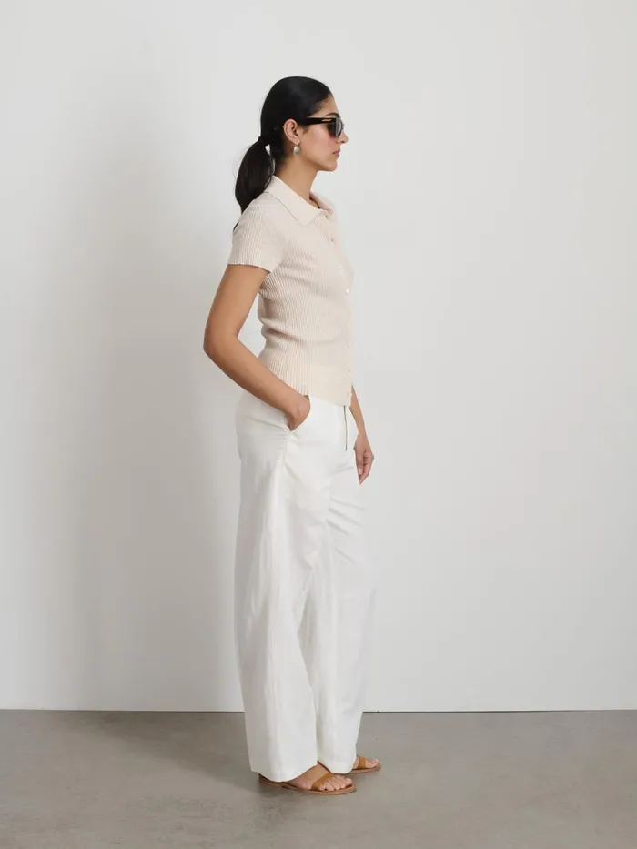 Alex Mill Shirts Tops Women Suzanne Ribbed Polo Ivory Alex Mill Shirts Tops Women Suzanne Ribbed Polo Ivory