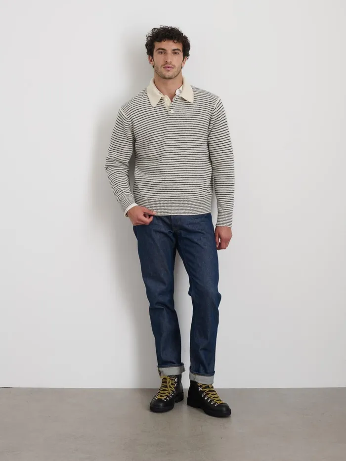 Alex Mill Sweaters Sweatshirts Men Carl Polo Sweater In Stripe Alex Mill Sweaters Sweatshirts Men Carl Polo Sweater In Stripe