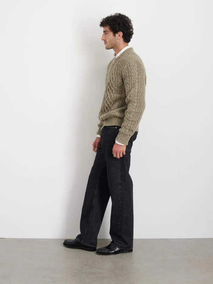 Alex Mill Sweaters Sweatshirts Men Donegal Fisherman Sweater Grassland