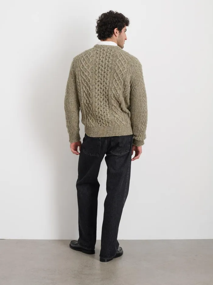 Alex Mill Sweaters Sweatshirts Men Donegal Fisherman Sweater Grassland